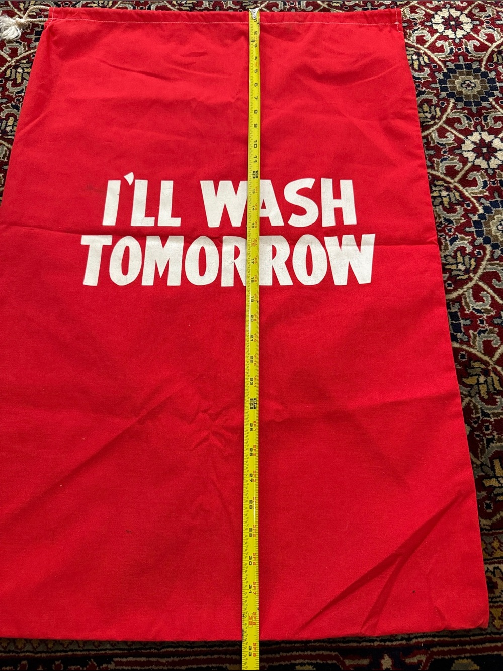 Bright Red Drawstring Laundry/Storage Bag - Picture 7 of 10